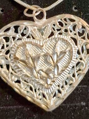 Sterling Silver Hollow Heart with beautiful design
